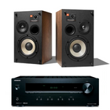 Paquete Estéreo: Par de bocinas pasivas + amplificador, JBL + Onkyo