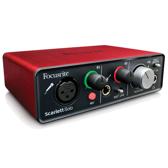 Interfase De Audio USB, Focusrite Scarlett Solo - Jupitronic Tienda en Linea