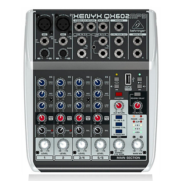 Mezcladora, Behringer XENYX QX602MP3 - Jupitronic Tienda en Linea